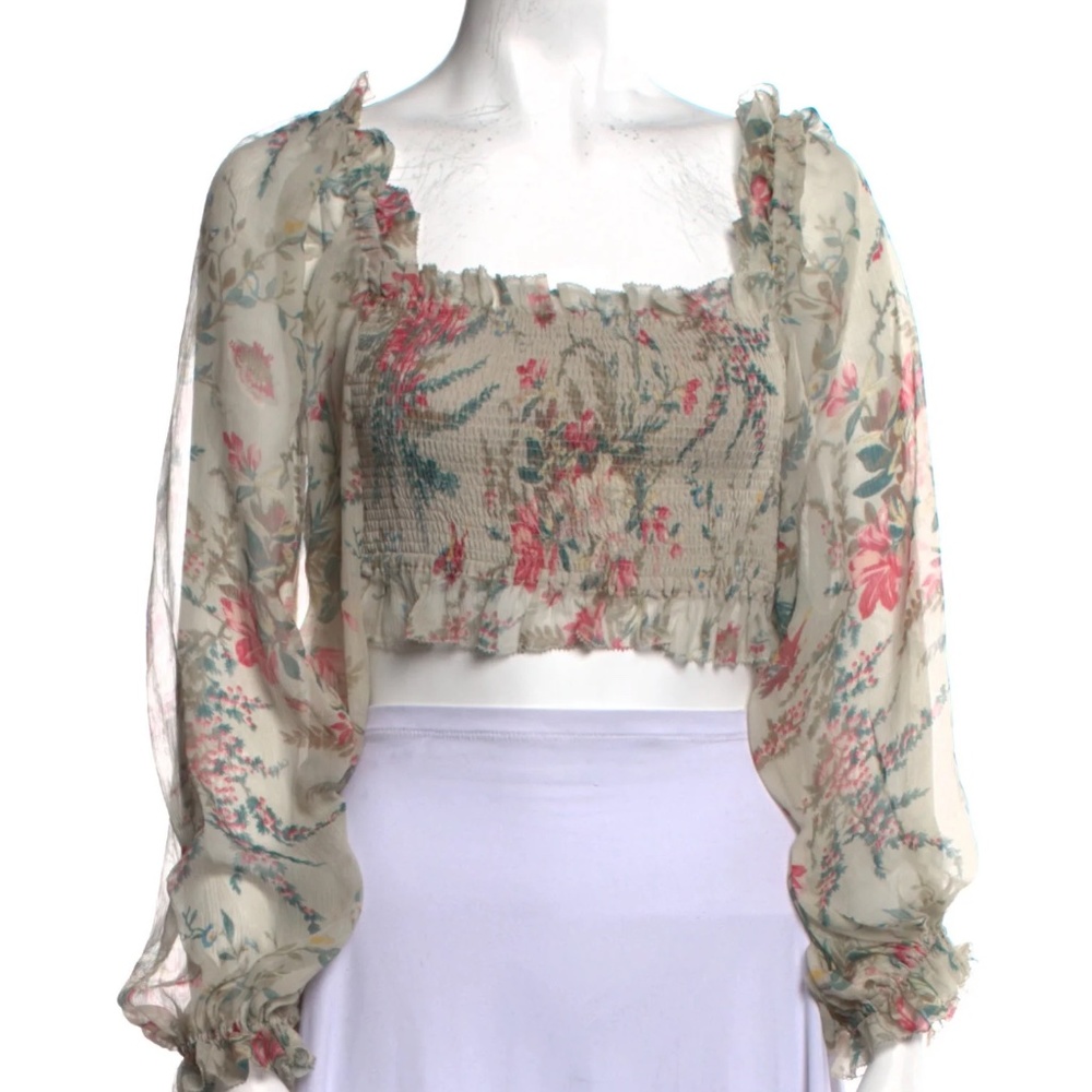 Zimmermann Silk Floral Crop Top